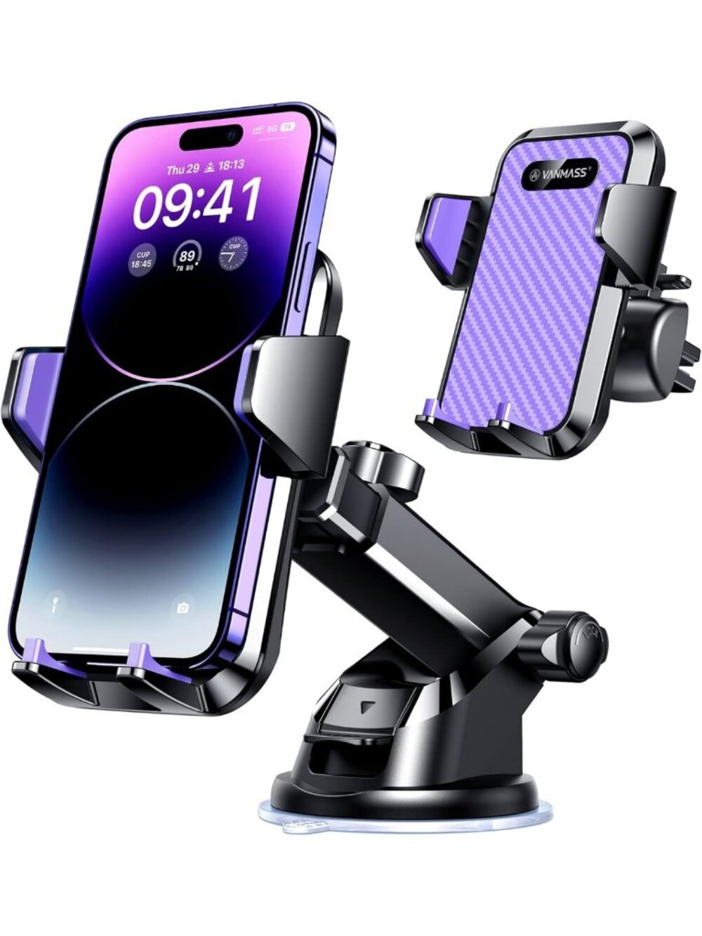 Ultimate Car Phone Mount - 85+ LBS Suction, Military-Grade Holder for iPhone 17